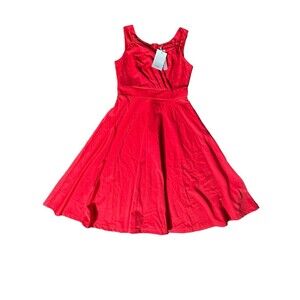 NWT GRACE‎ KARIN Women's Sleeveless Size XS Wrap V-Neck A-line Dress Red #Z2-1